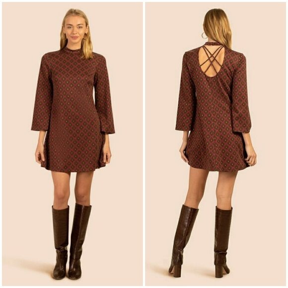 💕TRINA TURK💕 Leela Dress ~ Flower Bazaar Knit Jaquard Phlox Print Large L NWT - Picture 2 of 13